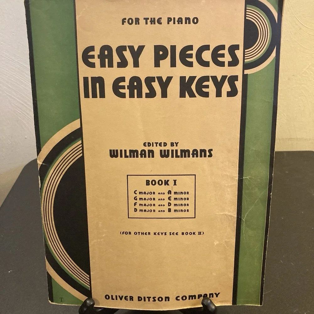 Piano Easy Pieces in Easy Keys Wilmans Vtg 1935 Ditson Learn to Play‎ Songbook